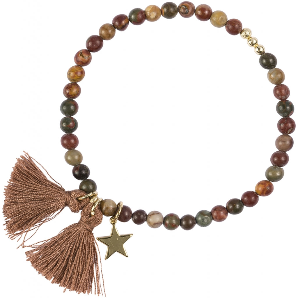 Dark Stone Bead Armbånd 4 mm