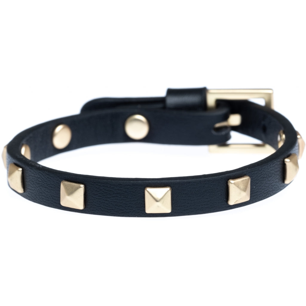 Dark Leather Stud Armbånd MINI