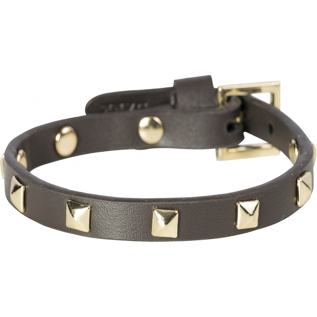 Dark Leather Stud Armbånd MINI