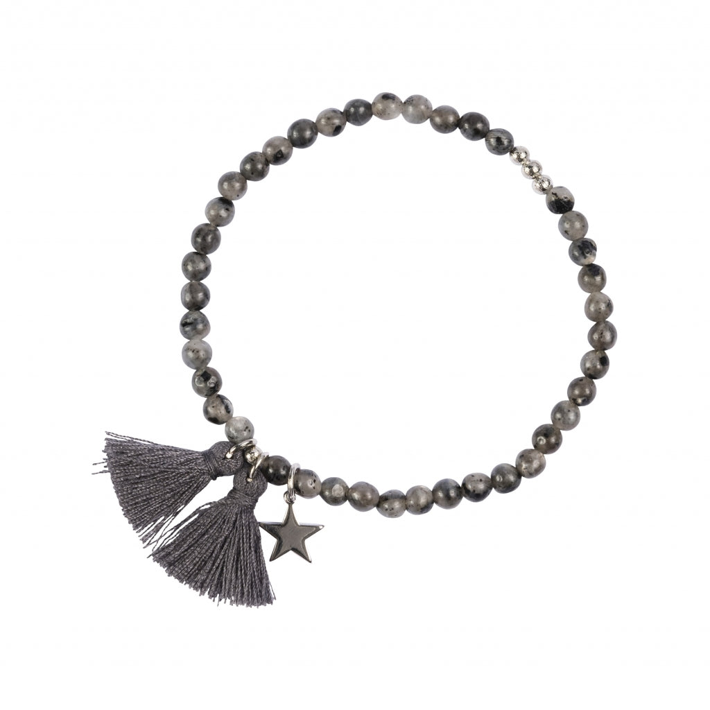 Dark Stone Bead Armbånd 4 mm