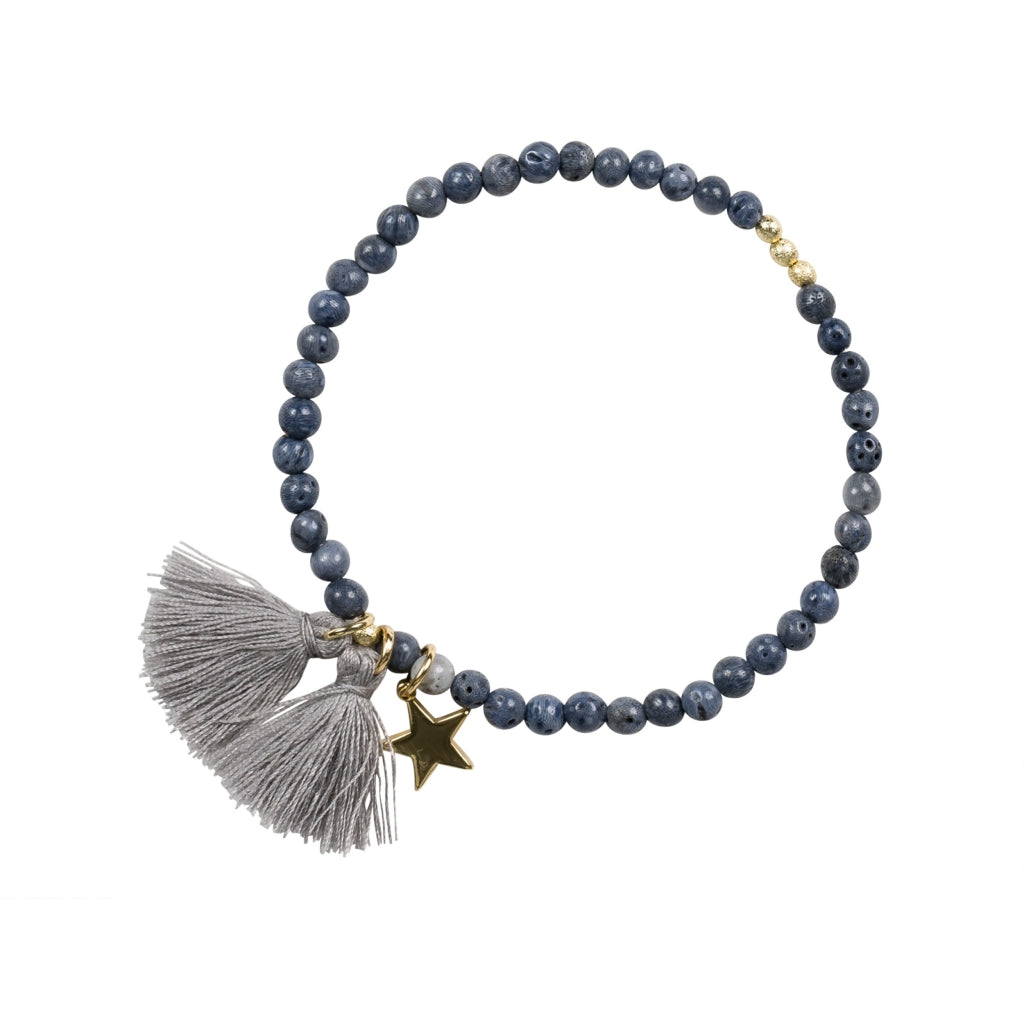 Dark Stone Bead Armbånd 4 mm