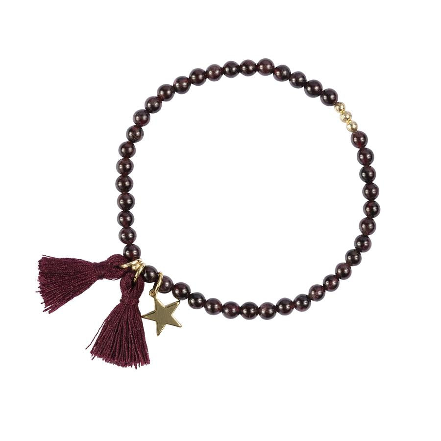 Dark Stone Bead Armbånd 4 mm