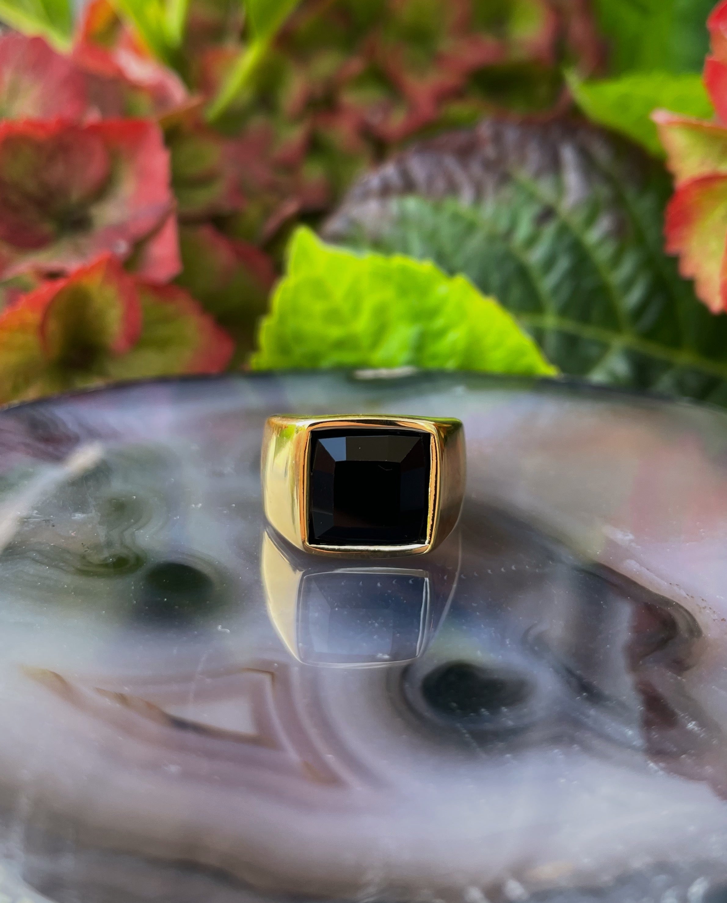 Dark Signet Ring w/ Black Onyx