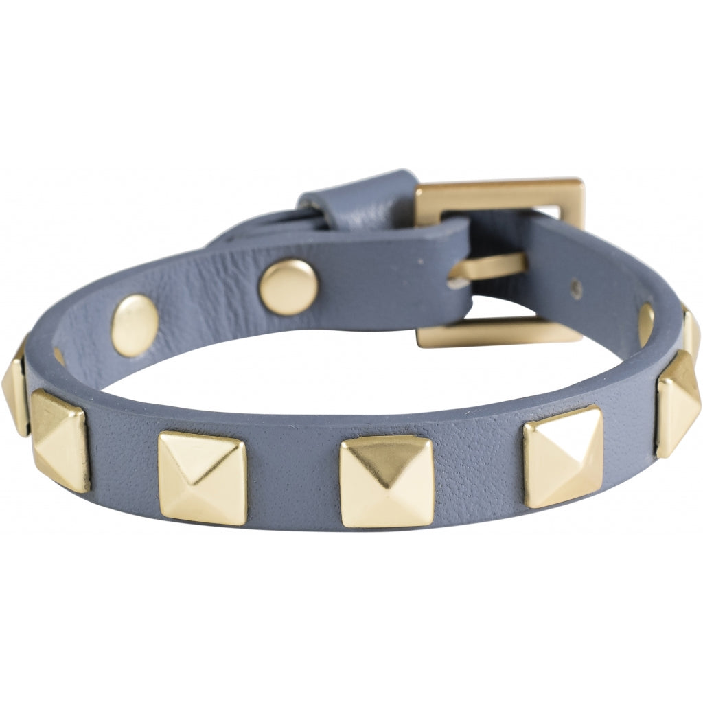 Dark Leather Stud Armbånd