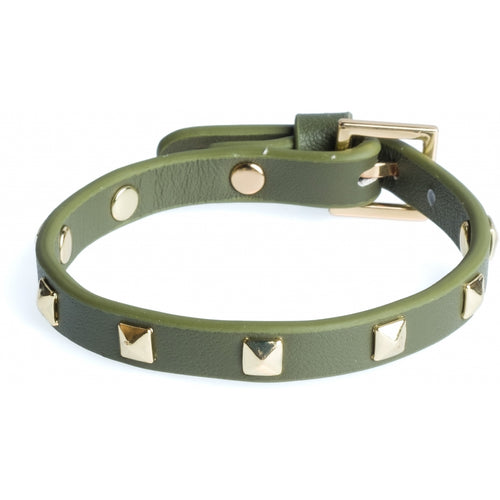 Dark Leather Stud Armbånd MINI