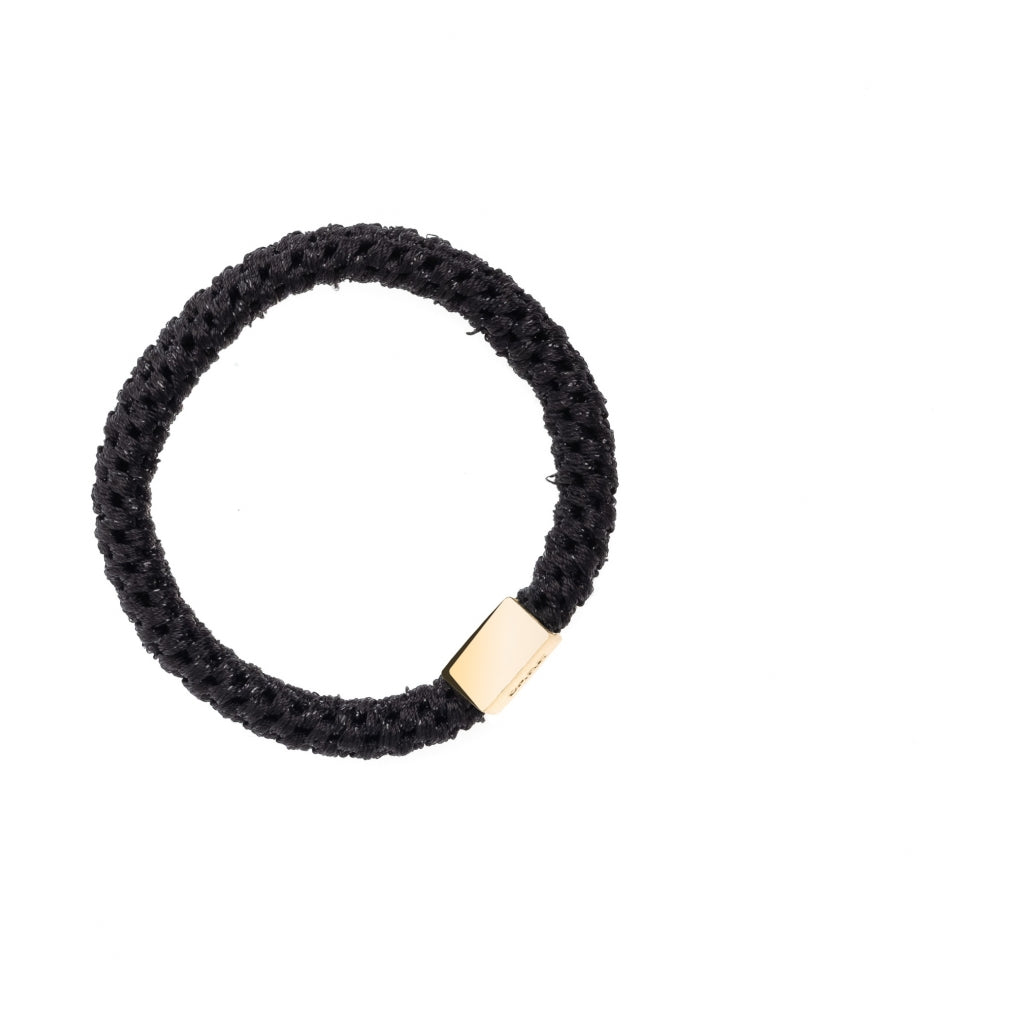 Dark Hårstrikk med gulldetalj