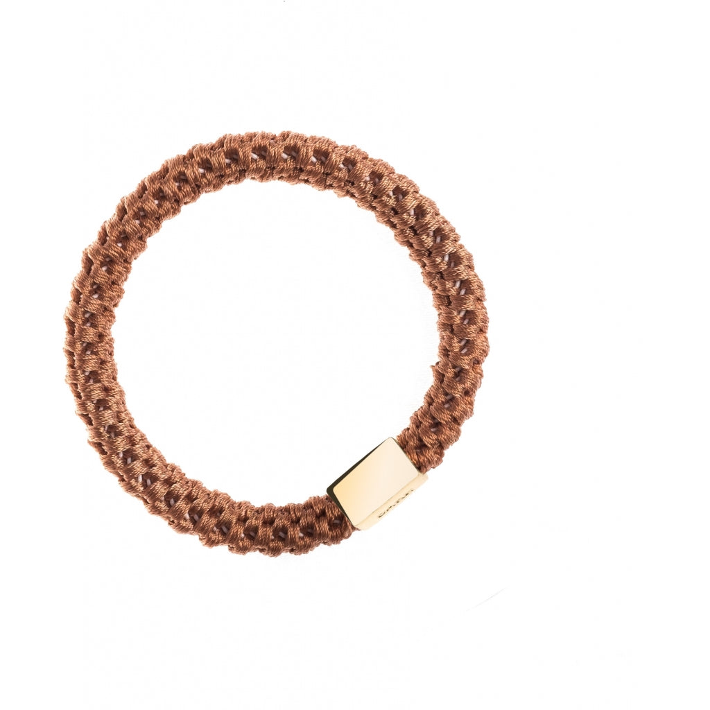 Dark Hårstrikk med gulldetalj