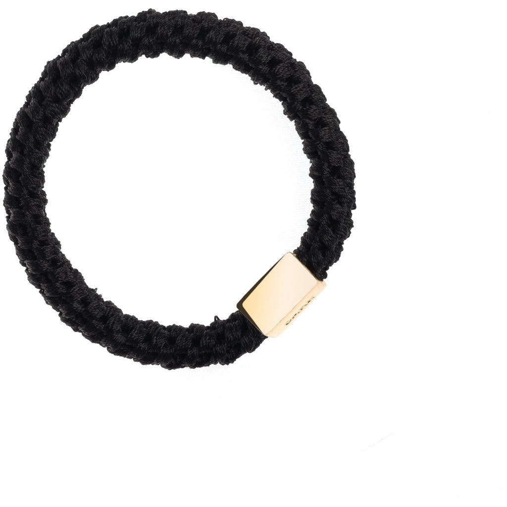 Dark Hårstrikk med gulldetalj