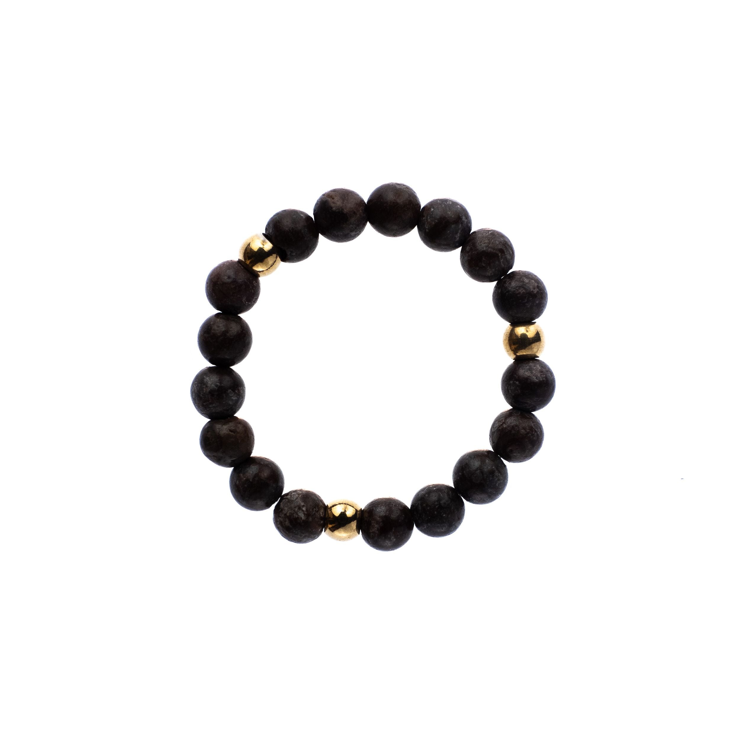 Dark Stone Bead Ring
