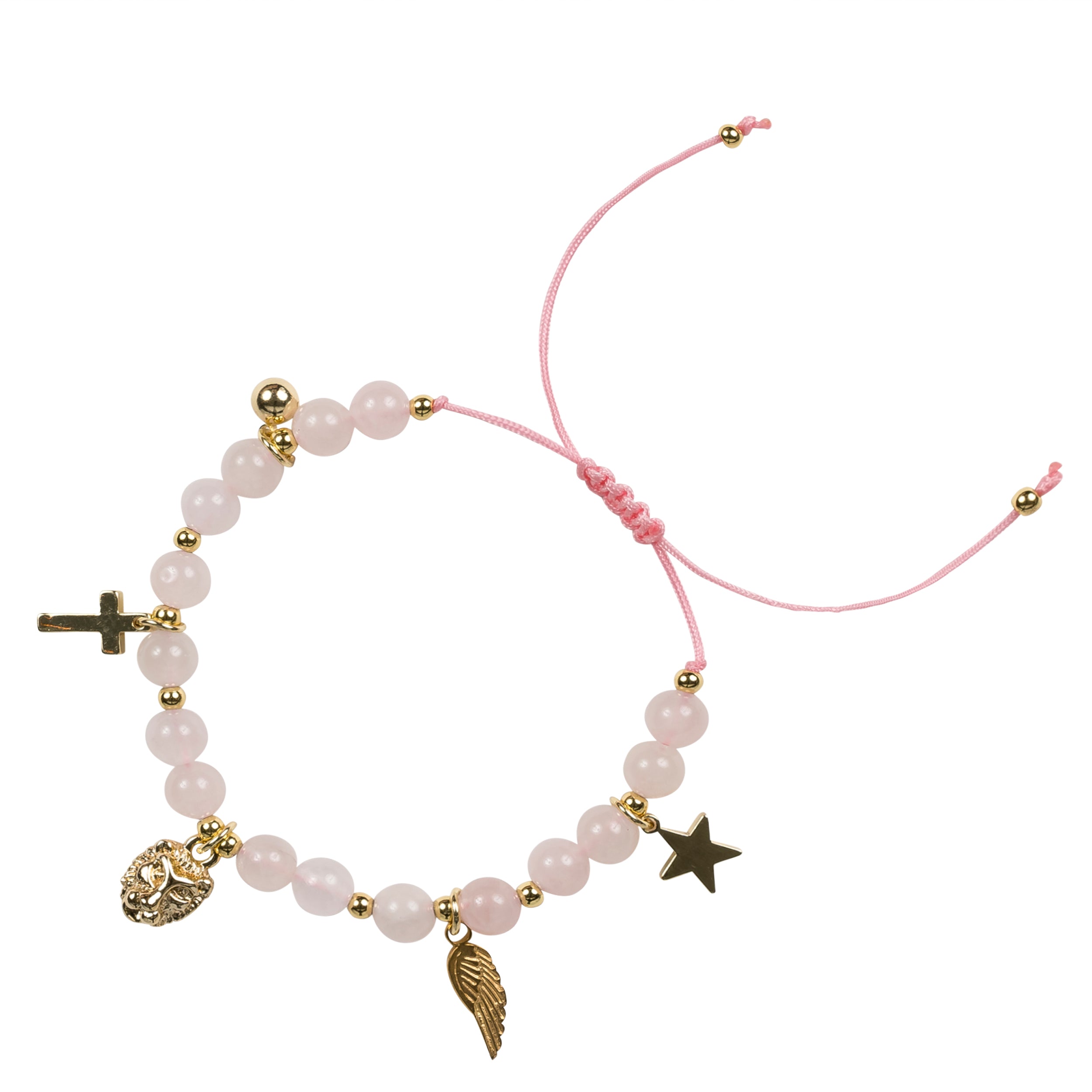 Dark Stone Bead Armbånd m/ Charms