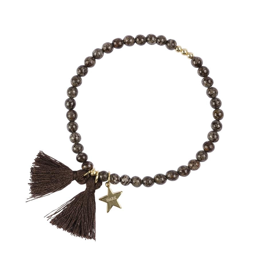 Dark Stone Bead Armbånd 4 mm