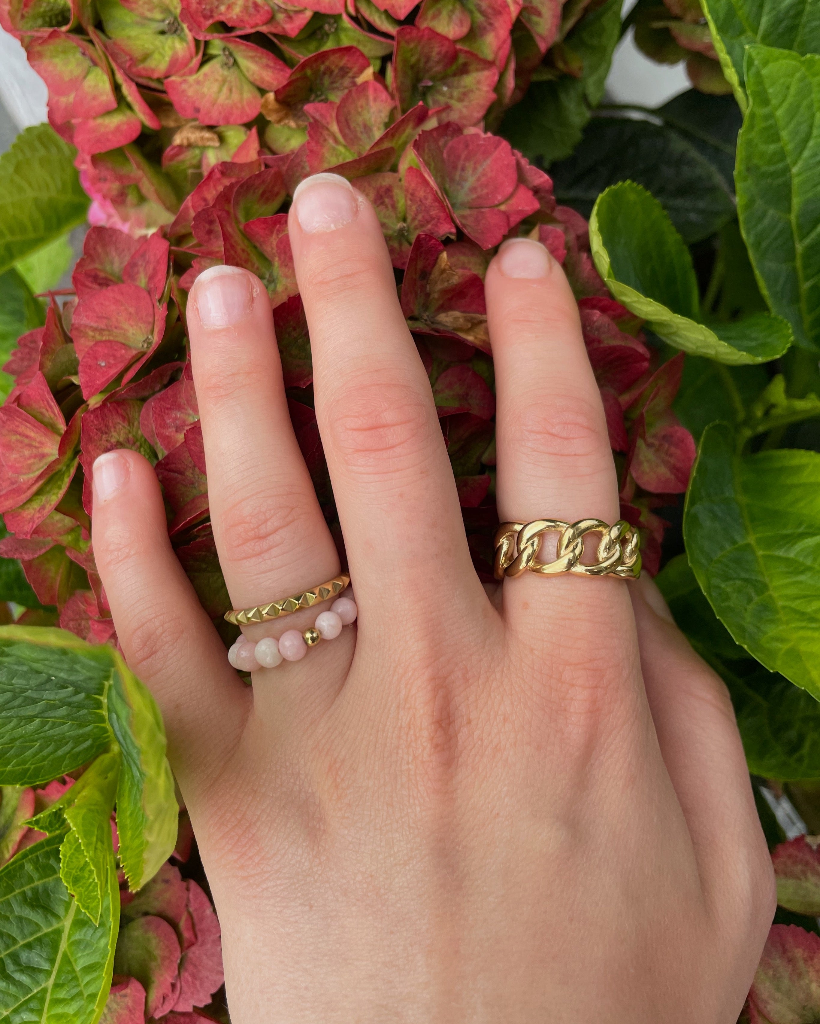 Dark Glass Bead Ring